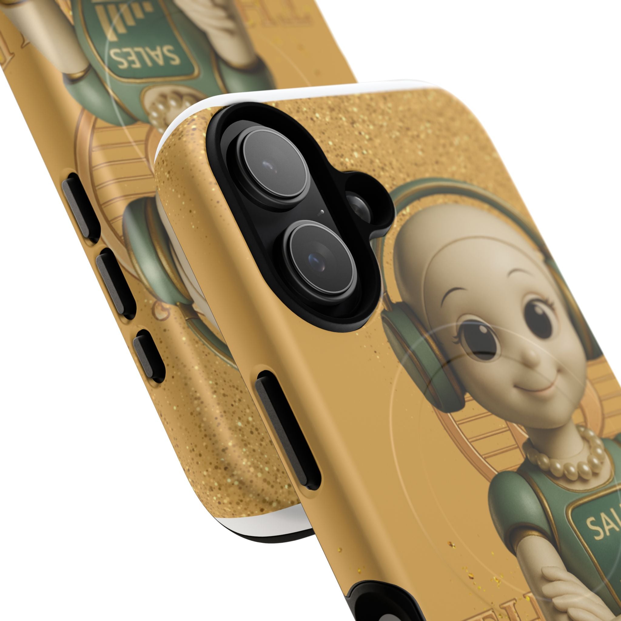 Stylish Tough Magnetic Phone Case with Sales Robot Design, Fun Gift for Tech Lovers, Special Occasion, Unique Accessory