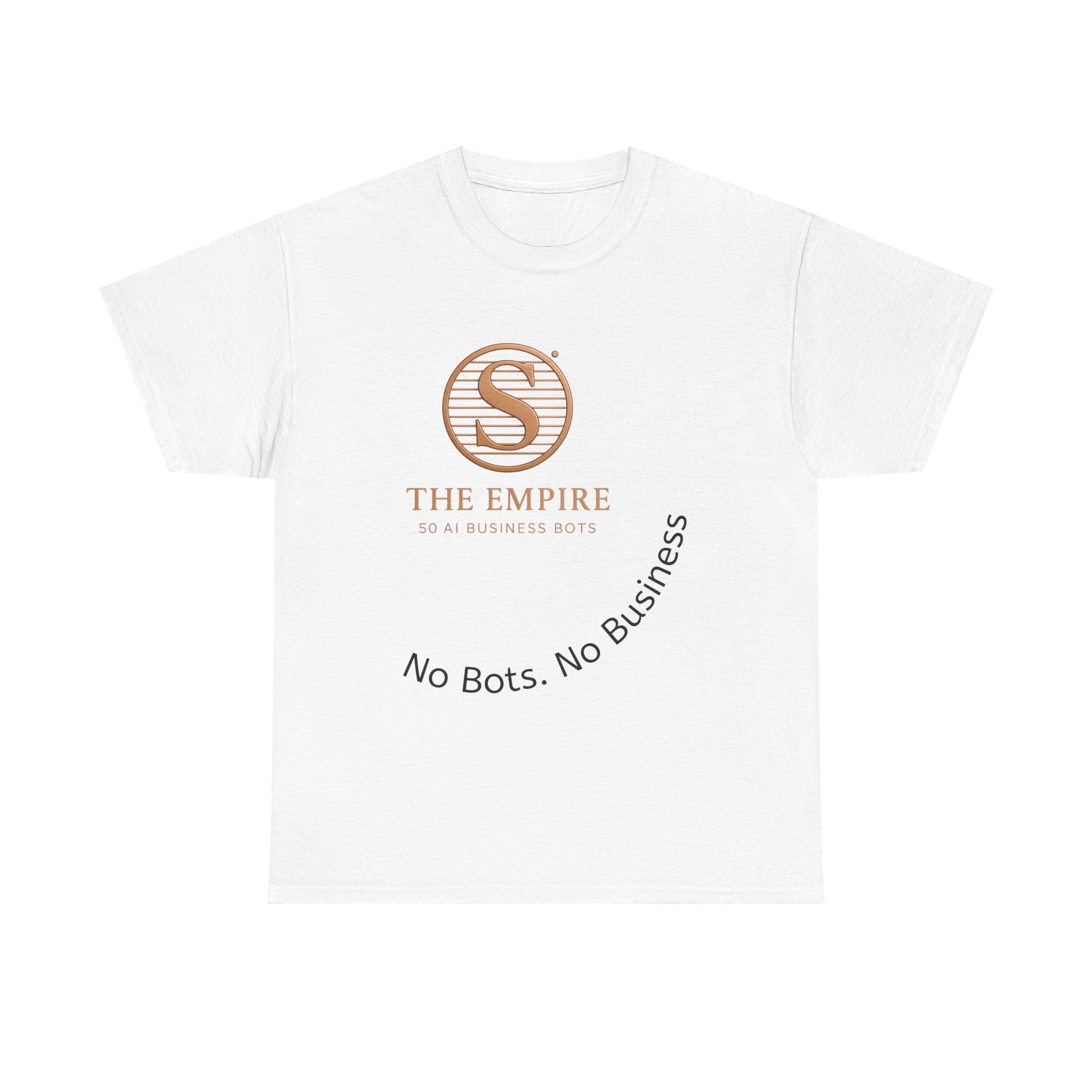 Casual Graphic Tee, No Bots No Business Unisex Cotton T-Shirt, Fun Gift for Tech Lovers, Everyday Wear, Unique Apparel