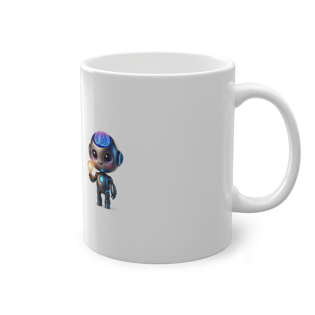 Robot-Themed Standard Mug, 11oz | Fun Gift for Tech Lovers, Coffee Mug, AI Enthusiast Mug, Cute Robot Design, Unique Office Mug
