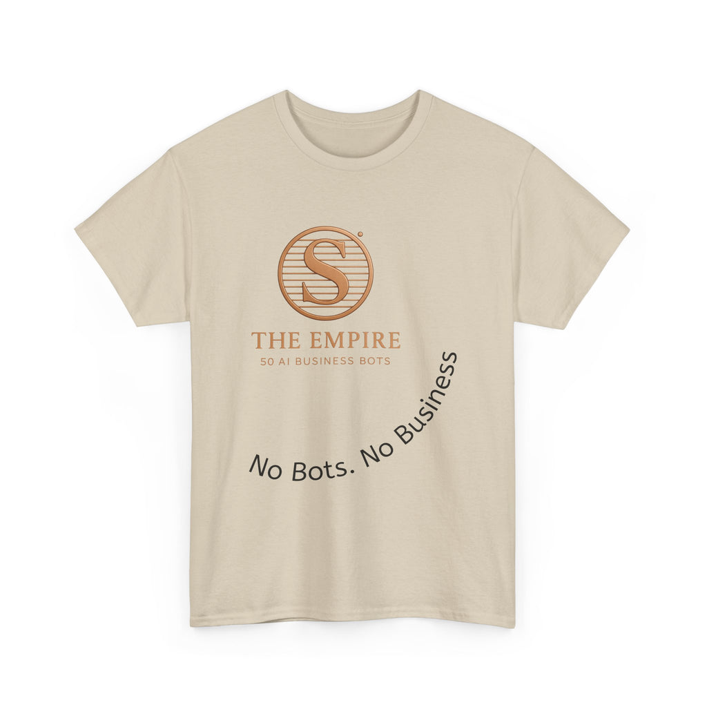 Casual Graphic Tee, No Bots No Business Unisex Cotton T-Shirt, Fun Gift for Tech Lovers, Everyday Wear, Unique Apparel