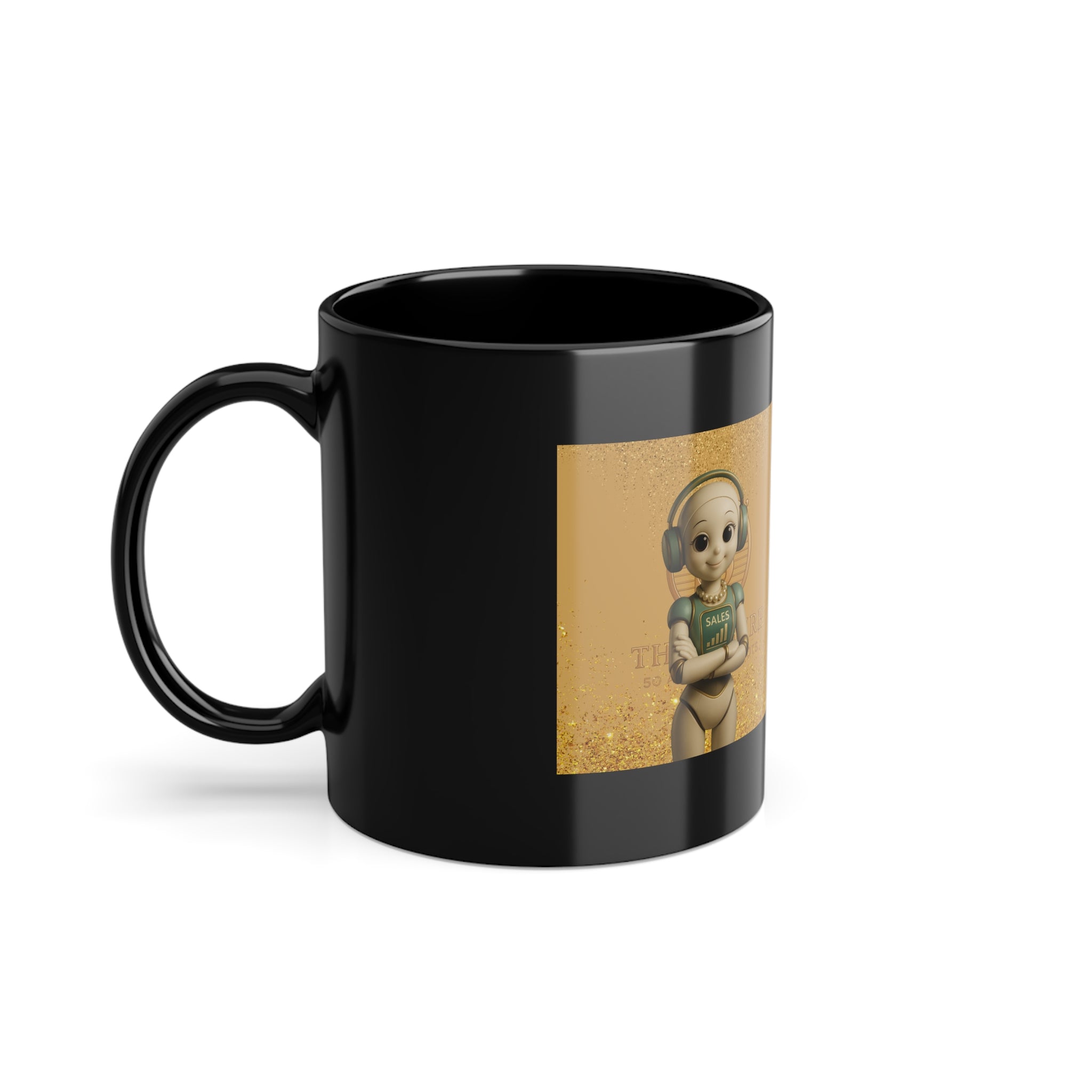 AI Business Enthusiast Black Coffee Cup - Perfect for Office, Gift for Entrepreneurs, Motivational Mug