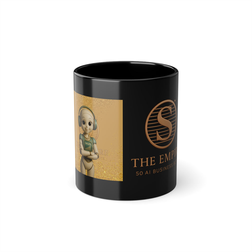 AI Business Enthusiast Black Coffee Cup - Perfect for Office, Gift for Entrepreneurs, Motivational Mug