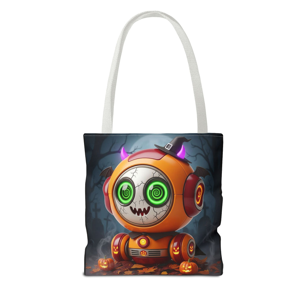 Spooky Robot Tote Bag - Halloween Vibes, Trick or Treat, Gift Bag, Eco-friendly, Everyday Use, Festive Shopping